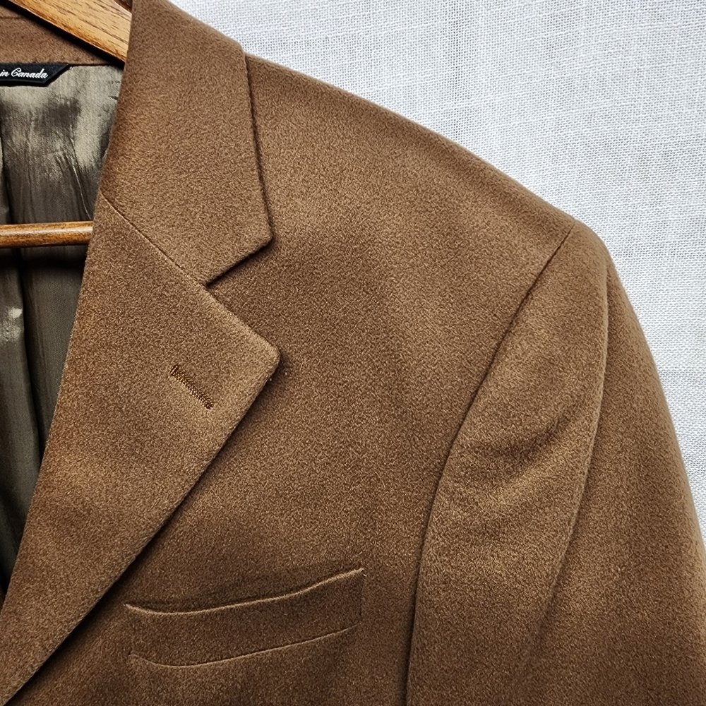 Jack Victor Cashmere Loro Piana Italian Single Breasted Dark Camel Blazer - Picture 9 of 14
